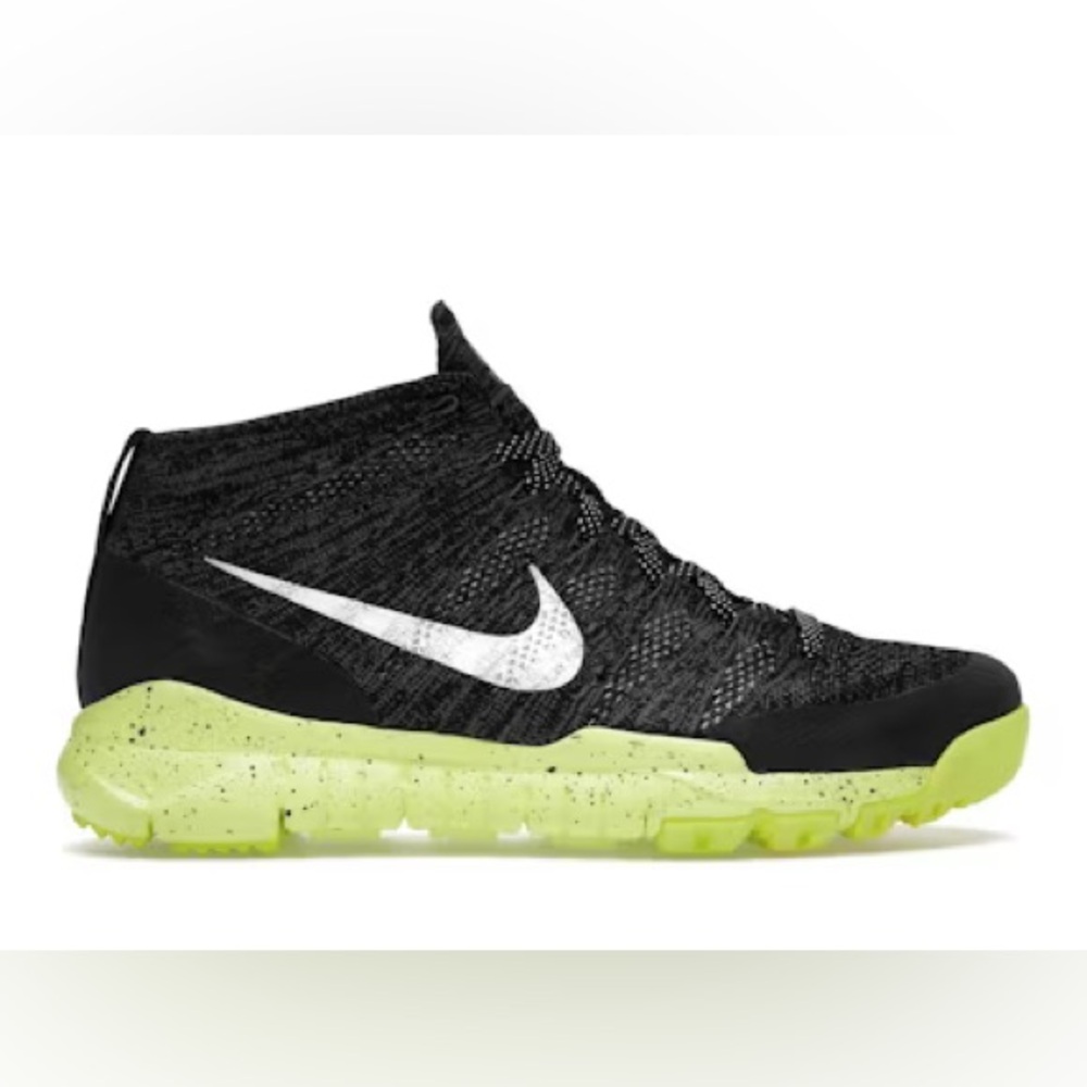Nike Flyknit Trainer Chukka Black and Volt Sneakers